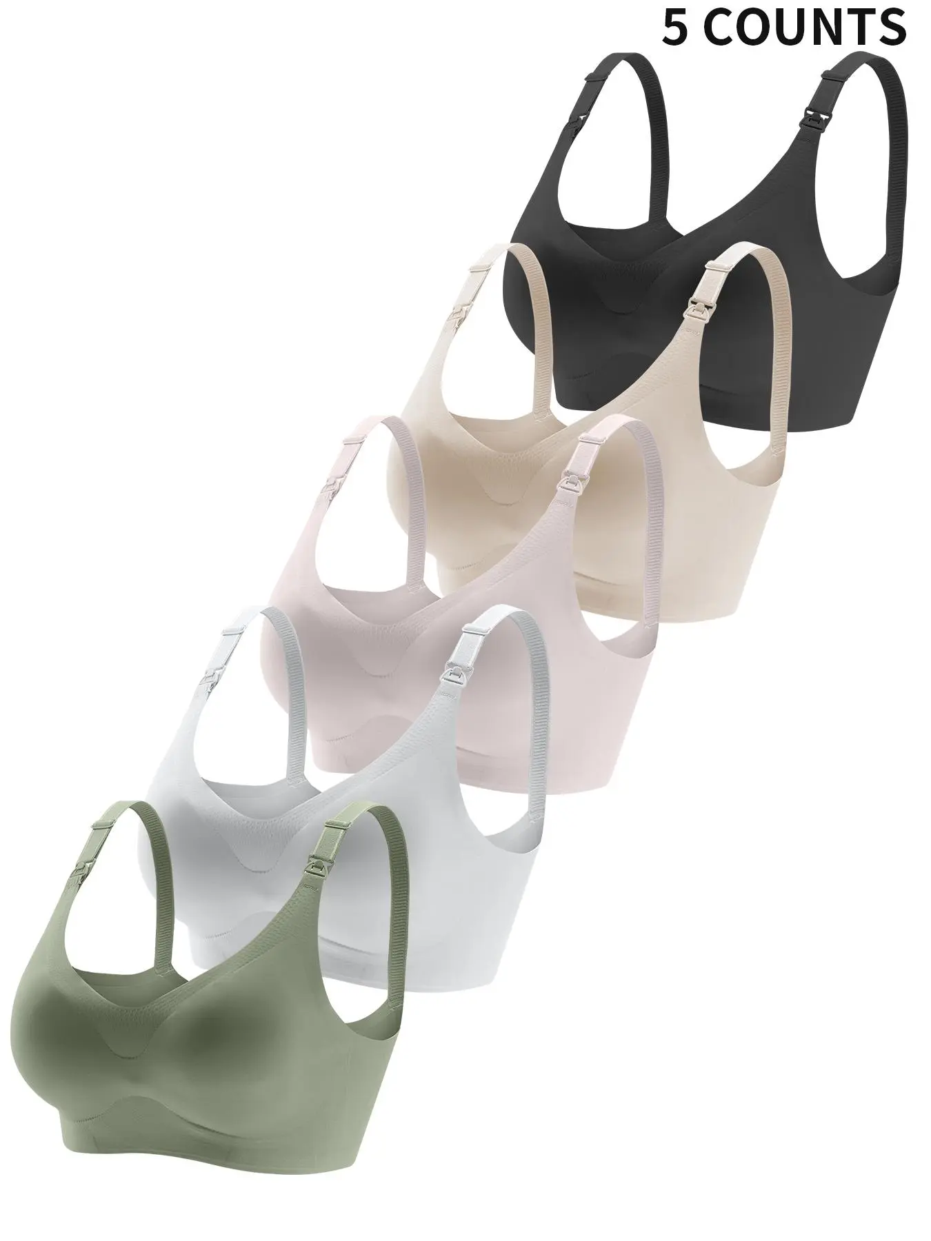 Maternity's Solid Color Nursing Bra with Removable Chest Pad, Comfortable Breathable Pregnancy Maternity Bra, Maternity Lingerie for All Seasons, Maternity Bras for Breastfeeding, Breathable Underwear