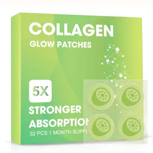 Collagen Glow Patches 32PCS, Beauty Boost with Biotin, Hyaluronic Acid, Vitamin C, CoQ10, Mulberry Extract, for Soft Refreshed and RadiantSkin