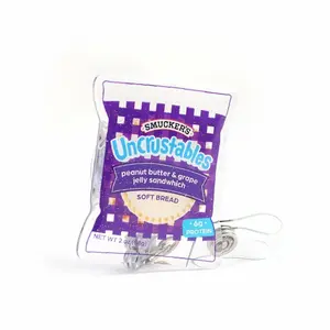 Peanut Butter & Jelly Sandwich Badge Reel, Glitter ID Holder