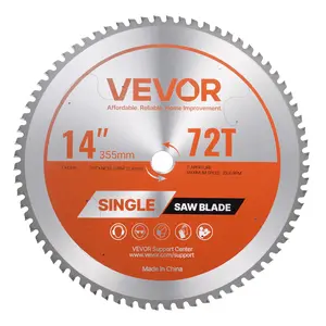 VEVOR Circular Saw Blade,  355 mm Diameter, 72 Sharp Alloy Teeth, 25.4 mm Arbor, Fine Finish, Metal Cutting Blade for Circular Saw, with Noise-Reducing Heat Vents, for Cutting Steel and Aluminum