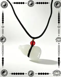 Taoist Blessing Jade Gourd Necklace | Feng Shui Amulet