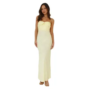 Slow Days Strapless Maxi Dress Yellow Womenswear