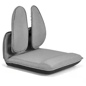 【FathersDayGift】VEVOR Floor Chair, 5 Adjustable Positions Folding Floor Gaming Chair with Ergonomic Back Support, Sturdy Metal Frame with Recycled Foam and Linen Fabric, Multifunctional for Reading, Relaxing, Gray