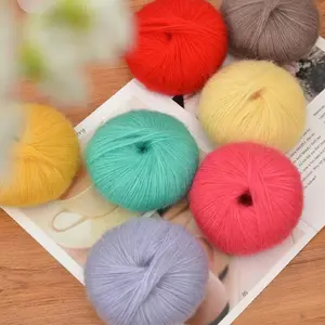 150g Wool Mohair Long Fiber Fine Yarn for Handmade DIY Knitting Crochet, Fashionable Women's Sweater Material, Shawl Scarf Thread Balls, 6pcs/pack