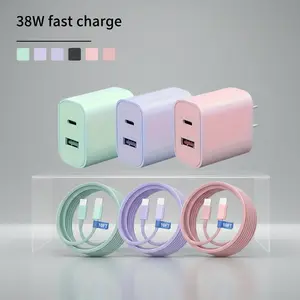 38W Dual Port Fast Charger Kit with 10ft USB C Cable Fast Charging Power Adapter Compatible with iPhone 15 16 iPad Galaxy S Note Series and More Devices