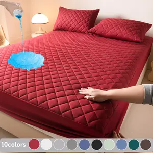 2/3 Piece Waterproof Mattress Protector, Small diamond-shaped mattress protector/Fitted Sheet & Mattress Cover Set with Deep Pocket  Soft Noiseless Breathable Stain-Resistant Bed Cover, Machine Washable, Includes Pillowcases for Bedroom, Guest Room, Dorm,