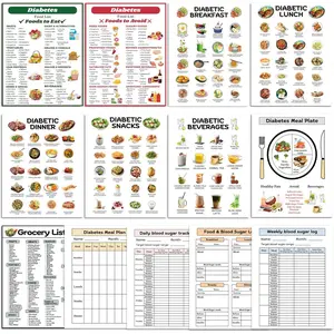 13 count   List Chart and Meal Planner for Diabetics,  Meal Chart Information Diet Plan, Low Carb Foods List for  Sugar Control