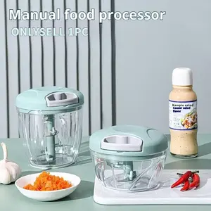 [New Model] Portable Hand-Pull Multi-Function Food Chopper, Veggie Chopper for Vegetables, Fruits, and Nuts, 500ml/900ml, Multifunctional Vegetable Cutter, Garlic Masher Meat Chopper, Manual Food Processor