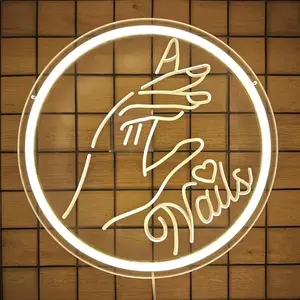 Nail Art Design Neon Sign, USB Powered 3D Engraving Neon Light with Chain, Fashionable Decorative Light for Home Salon, Led Neon Lights, Neon Lamps