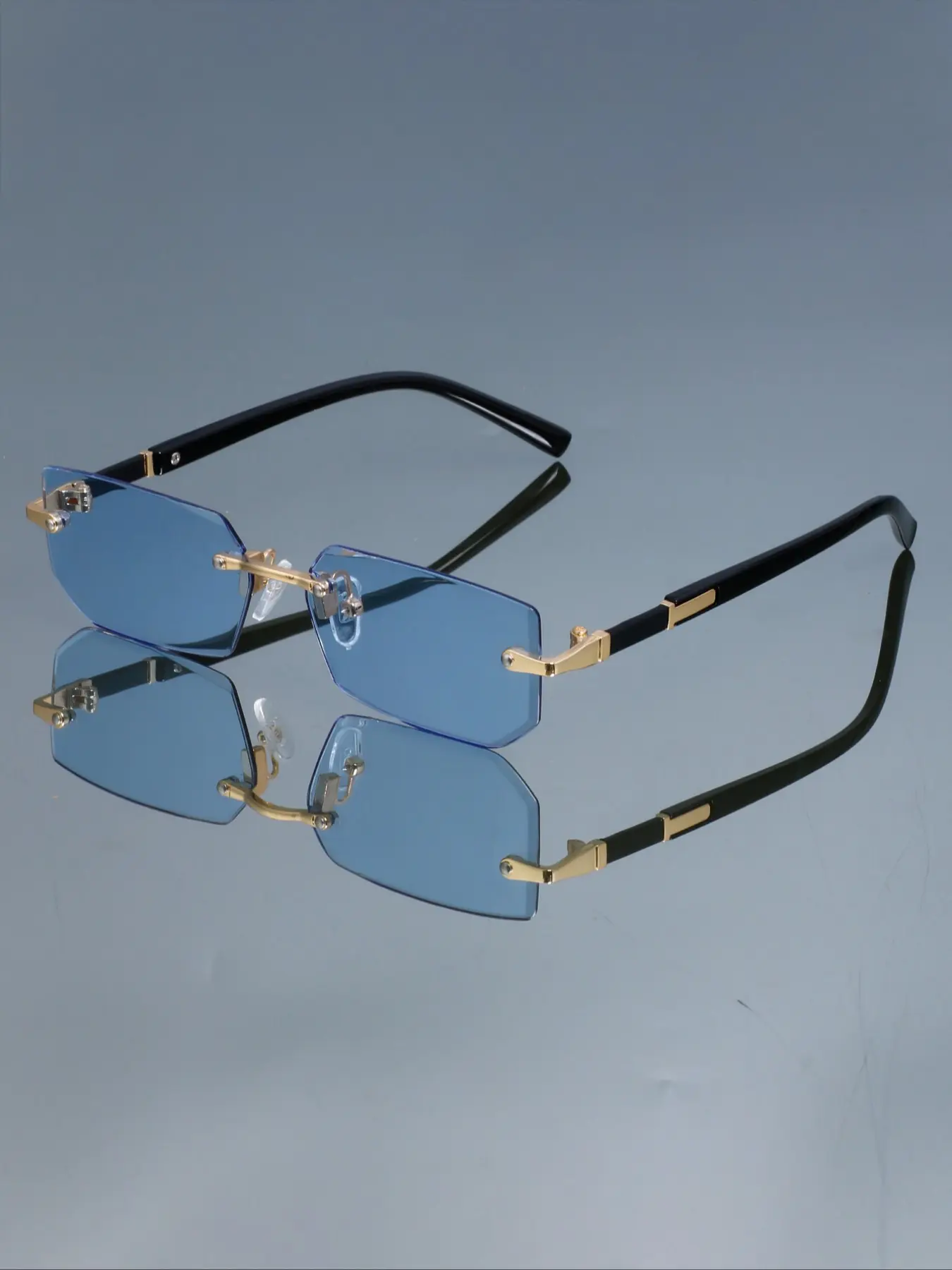 Fashion Retro Square Glasses, Vintage Eyeglasses, Trendy Casual Eyeglasses, Frameless Simple Versatile Casual Eyewear for Men & Women, Rimless Frame Eyeglasses