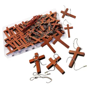 70 Pieces Wooden Crossed Shape Pendants for Holiday Celebrations, Weddings, and Birthdays