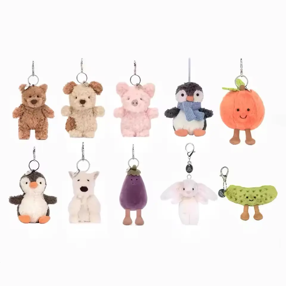 2026 Jellycat Keychains Jellycat Cute Mini Plush Bag Charm Keychain, Soft Kawaii Stuffed Animal Backpack Purse Charm, Adorable Bag Accessory Gift for Girls Kids Collectors