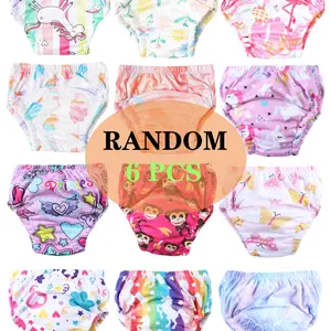 Random 6 Pcs Newborn Baby Boy Girl Diaper Training Pants, Soft Comfortable Fabric, Washable Toddler Potty Training Shorts, All Seasons Use, Care