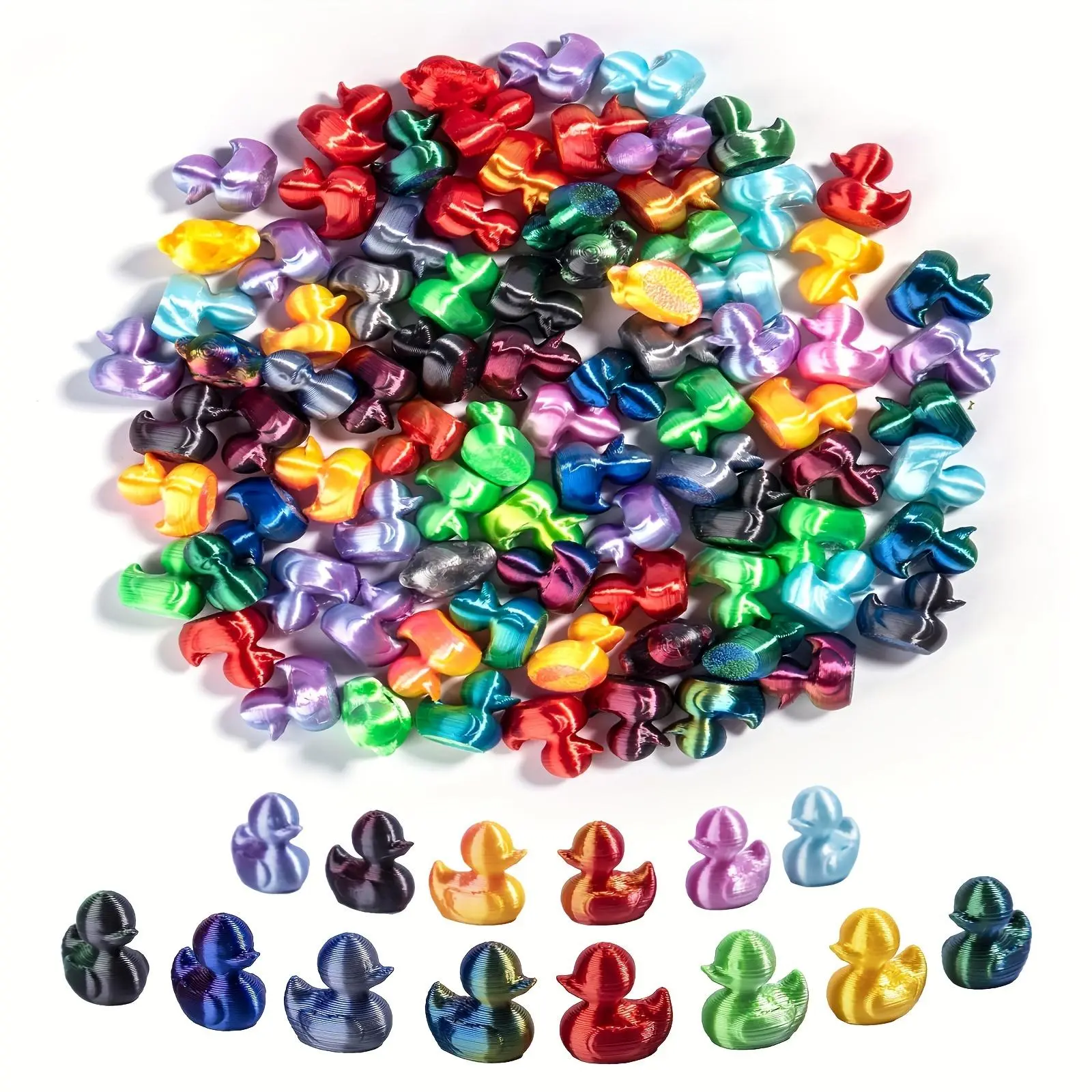 50pcs Mini Duckling Statues, Random Color Mini Pendants, Cute Animal Design, 3d Printed Style, Decorative Figurines, Animal Decorations, Gifts for Home Decoration Or Surprise Hiding, and Home Ornaments, Interior Decoration Accessories, Figurine