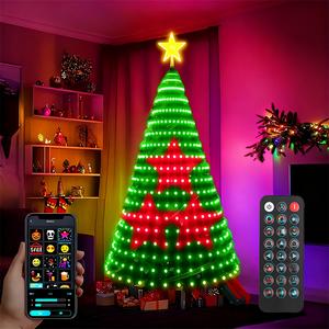 Hoodink Smart Christmas Tree Lights, Treeless with Remote and APP Control, RGB Color-Changing Light String with 400 LEDs, 11 Modes, Timer, Music Sync, Suitable for Christmas Decorations and Holiday Party Decorations summergarden