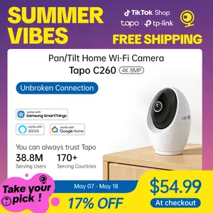 [Summervibes] TP-Link & Tapo C260 RoomCam 360° 4K Ultra HD Pan Tilt Dual Band WiFi Indoor Security Camera with AI Face Recognition Two Way Audio and Enhanced Privacy Mode