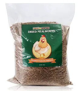 LuckyQworms 40lbs/20lbs/10lbs/5lbs/10OZ Dried Mealworms for Chickens Birds Bluebirds Hamsters Turtles Fish Hedgehogs High Protein Omega-3 Fatty Acids Pet Food for Poultry Reptile Rodent Daily Treats