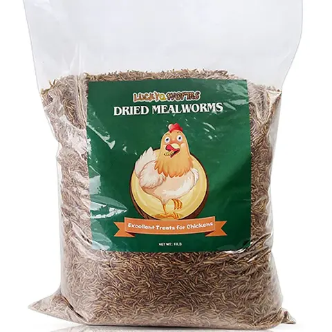 LuckyQworms 40lbs/20lbs/18lbs/10lbs/5lbs/10OZ Dried Mealworms for Chickens Birds Bluebirds Hamsters Turtles Fish Hedgehogs High Protein Omega-3 Fatty Acids Pet Food for Poultry Reptile Rodent Daily Treats