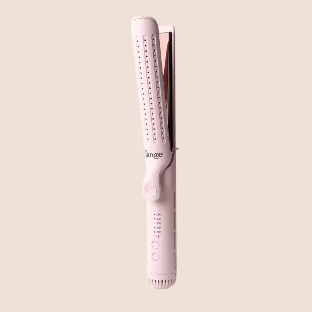 L'ANGE HAIR Le Duo 360° Airflow Styler Plug-In Hair Tool - 2-in-1 Titanium Curling Iron & Flat Iron for Adults, Adjustable 280-430°F Heat, Ideal for Cabello Rizado