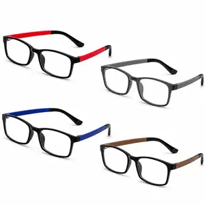 Rectangle Reading Glasses for Women Men, Lightweight Full Rim Readers, Multiple Colors