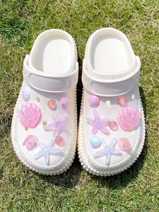 16 Piece Beach Starfish Shell Pearl Set, Decorative Seashells for Footwear Decoration, Nautical Themed Accessories, Perfect for Coastal Décor