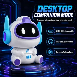 Desktop AI Companion Robot, Voice Control Smart Talking Electronic Pet, Screen-Free STEM Learning Toy, Compact Collectible Gift for Girls Multi-Mode Robot Vacuum Cleaner