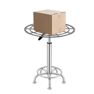 Stainless Steel Industrial 360° Rotating Spray Paint Organiser - Heavy-Duty Turntable (176 lbs Capacity), Adjustable Height (23.6-31.5 in), Weighted Plastic Base, Smooth Rotation for Auto Painting, Easy Installation