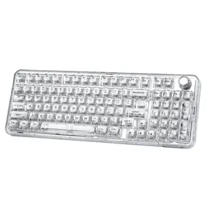 YUNZII X98 QMK/VIA Wireless Mechanical Gaming Keyboard with Knob, Tri-Mode BT5.0/USB-C/2.4GHz Hot Swappable Computer Keyboard, Pre-lubed Switches Gasket Mount RGB Backlit for Wins/Mac