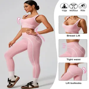 Aria Muse 2026 New Pink Yoga Set Seamless Bra High-Waisted Leggings Sportswear