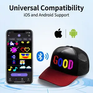 Custom DIY Graffiti Black Baseball Cap, Light Up LED Hat, Personalized Text Adjustable Outdoor Sun Hat