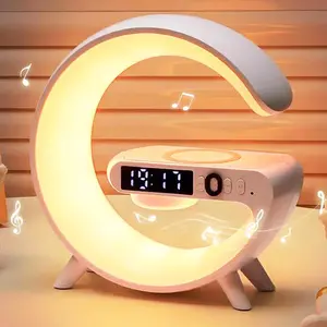 VIKEFON Portable Multifunctional Wireless Speaker with RGB Light, Rechargeable Alarm Clock Speaker, Small Speaker Wireless Charger Station for Camping Parties and Desktop