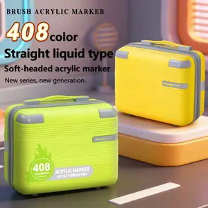 Acrylic Paint Pens Set, Soft Brush Tip Markers for Wood Stone Canvas Glass Fabric Eggs DIY Crafts, Portable Storage Case & Bag Included, Diy Painting Supplies