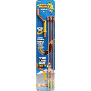 FlexiSnake Drain Weasel Sink Snake Hair Clog Remover Tool Kit-18 in Long, Flexible, for Sink, Pipe, Bathroom, Bathtub Drain Cleaning, 3 Pack Wand Refills and Removable Handle