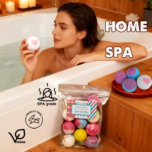 10-Pack Aromatherapy Bubble Bath Salt Balls Set, Relaxing Scented Soaking Bombs for Women Daily Use & Travel, Ideal Thanksgiving & Christmas Gift
