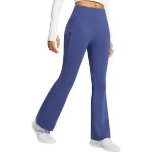 baleaf 29"/31" Fleece Lined Pants Flare Leggings Bell Bottom Yoga Pants Home Lounge Winter Warm Business Casual Travel Ice Skating Outfits