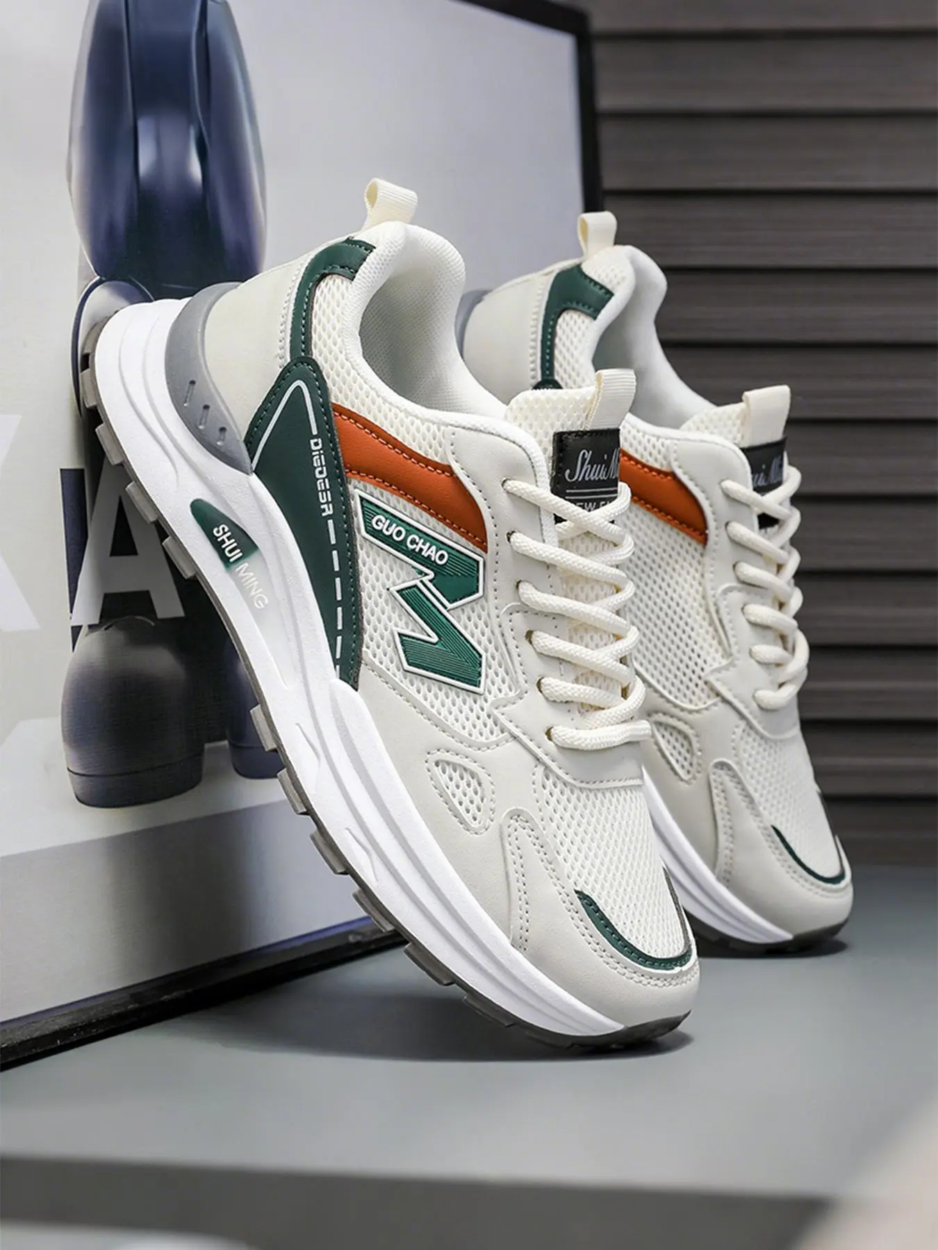 Men's Slip-Resistant Dad Shoes | Breathable Soft Sole Non Slip Sneakers | All-Day Comfort Campus Wear Walking Shoes Casual Sneaker