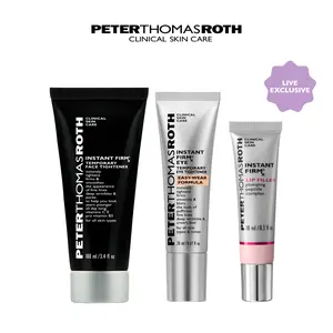 Peter Thomas Roth Instant FirmX Best Sellers 3-Piece Bundle with Easy Wear Eye Tightener, Face Tightener, and Lip Filler