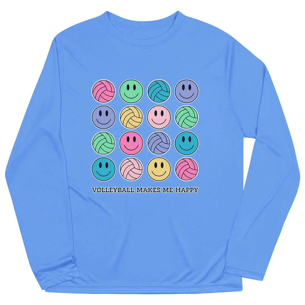 Polyester Long-Sleeve Volleyball Graphic Performance T-Shirt - Relaxed Fit, Moisture-Wick, UV Protected Top for Any Player, Fantastic Gift for Volleyball Enthusiasts