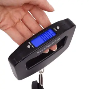 Portable Electronic Luggage Scale, 50kg/10g Heavy Duty Weighing Hook Luggage Spring Scale, Food Weighing Gram Hanging Scale, Home Handheld Digital Tool Scale