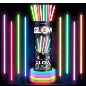 100-300-600 Pcs Glow Sticks Bulk 8" Glowsticks, Glow Stick Bracelets Necklaces, Glow in the Dark Party Favors, Easter, Christmas, Halloween Party Supplies Pack, Football Party Supplies Gifts Neon
