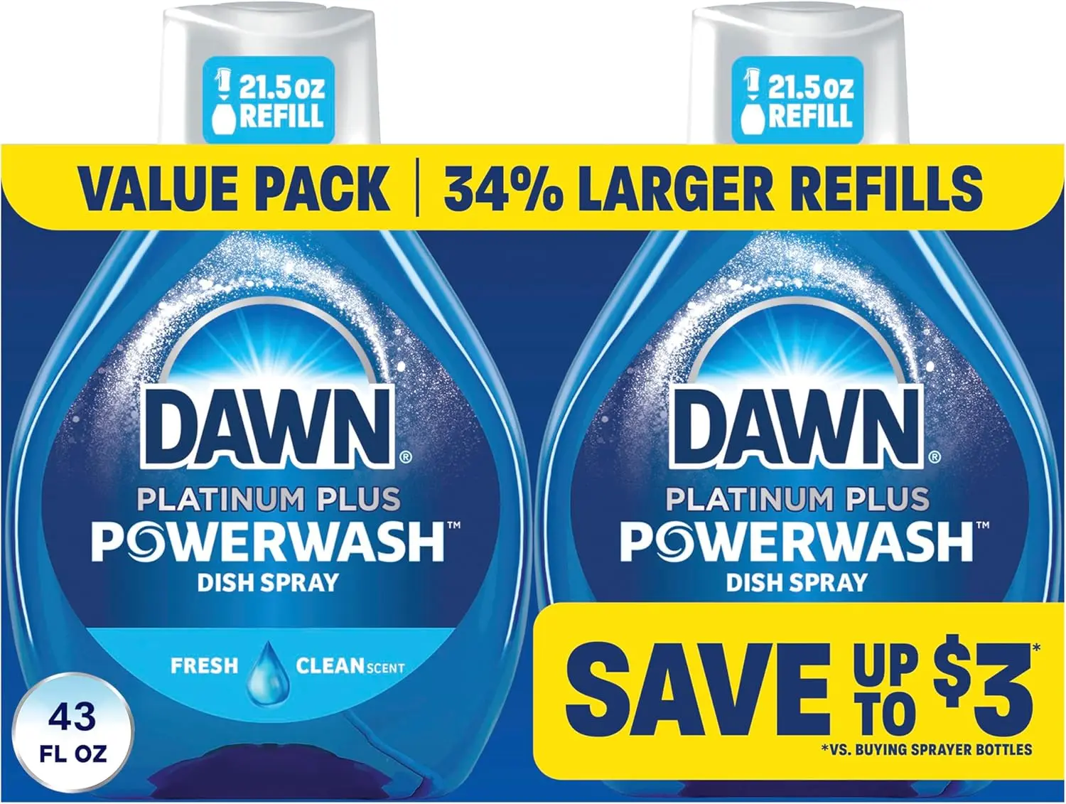 Powerwash Fresh Dish Spray Liquid Dish Soap 43 Fl Oz for Freshness and Cleaning