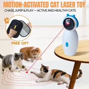 Interactive Kitten Toy, Christmas Interactive Cat Toys, Pet Laser Toy, Cat Chase Toy, Interactive Play, USB Rechargeable, Hunting Skill, Active Healthy Cats, Pet Christmas Gift, Fun, Stimulate, Safe, Design, Timer,Movement tiktokshopspringglowup,summervib