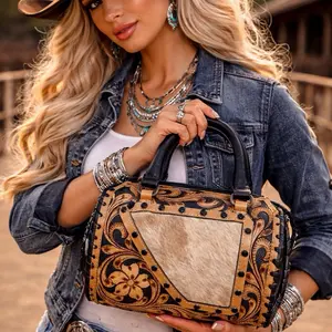 Tooled and cowhide medium