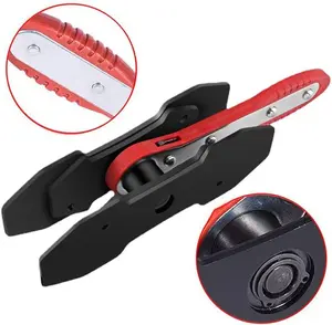 Brake Caliper Press Tool, Car Ratcheting Brake Caliper Piston Spreader for Single, Twin, Quad Piston Disc Brake Vehicle. Features 360° Swing Ratchet Hand Wrench, 2 pcs Steel Plates, Red/Blue. Effort-Saving Automotive Brake Repair Tool for Car Maintenance.
