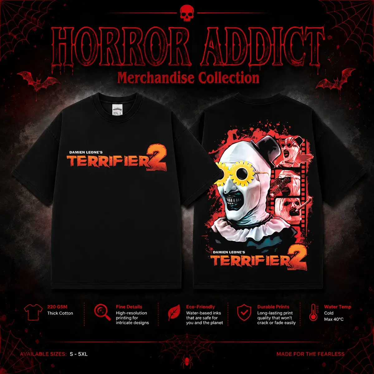 Terrifier 2 Class Clown Gildan Unisex T-Shirt, Sweatshirt & Hoodie, Premium Cotton Horror Movie Shirt, Terrifier 2 Costume, Halloween Costume, Class Clown Outfit, Halloween Horror Movie Shirt, Horror Fan Gift