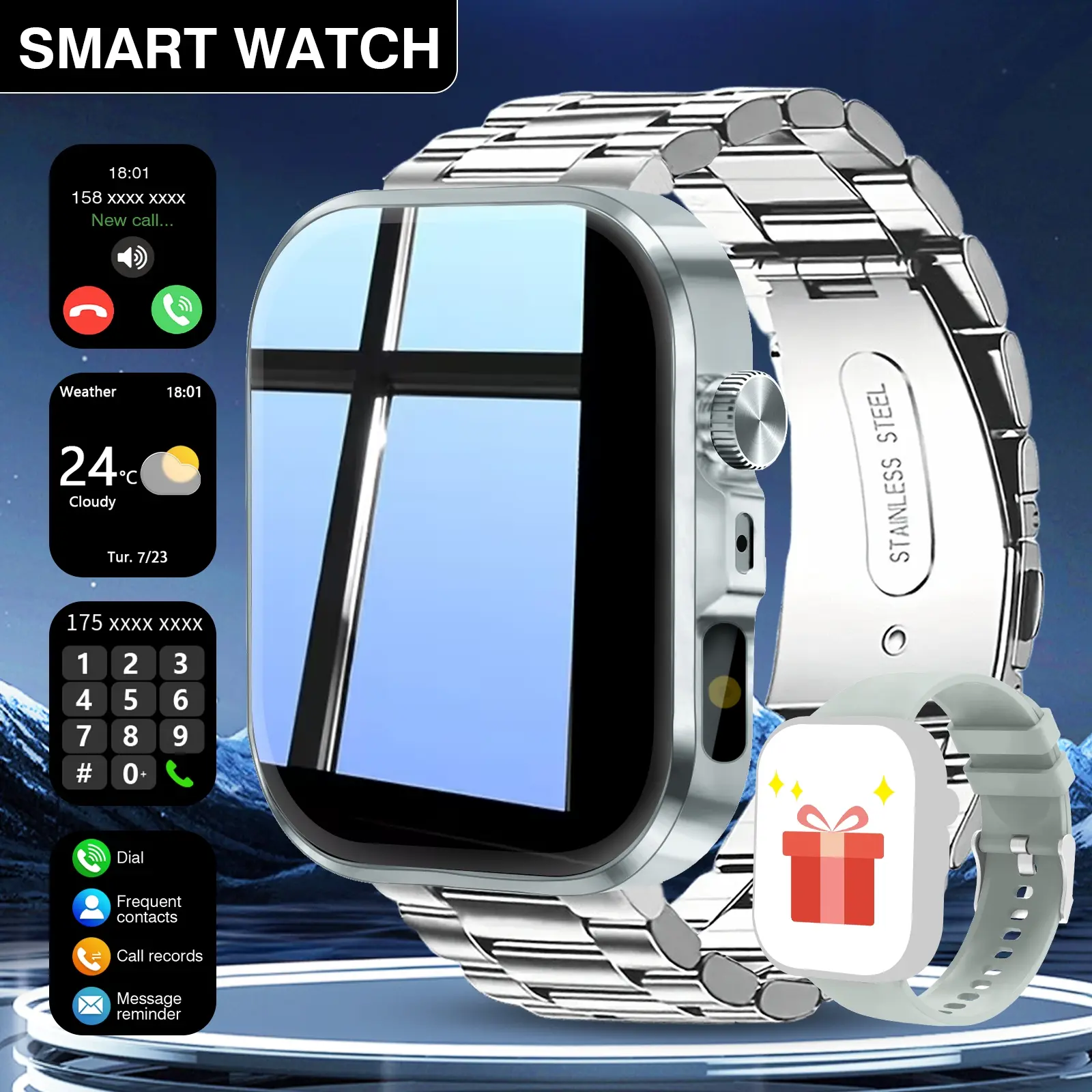 Sports Style Smart Watch, Fitness Smartwatch, High-Definition Screen, Wireless Calls, Sports Modes, Message Alerts, Music Control, USB Charging, Outdoor Enthusiasts, Fitness Tracker, Unisex, Fitness Smart Watches