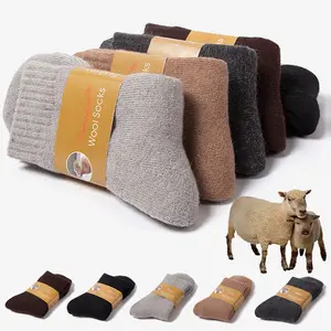 6 Pairs Wool Socks Mens - Warm & Thick Winter Socks with Thermal Cushion for Hiking & Cold Weather, Size 7-12