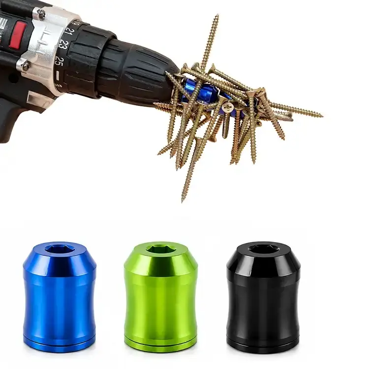 3Pcs Magnetic Screwdriver Head Rings, Practical Tool for Drills - Cordless Drill Attachment Accessory Sets, Magnetic Screw-Holding Accessory Sets, Removable Alloy Holder for Hex Screwdrivers, Power Bits & DIY Repair