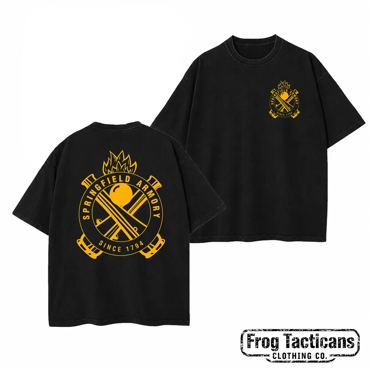 Springfield Armory Since 1794 T-Shirt Retro Tactical Flame Logo Graphic Tee Heavyweight Streetwear Gift