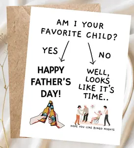 Am I Your Favorite Child?, Funny Father's Day Card, Nursing Home Humor, Sibling Rivalry Card for Dad, Handmade Funny Card for Dadlry Card for Dad Handmade Birthday Card Papa